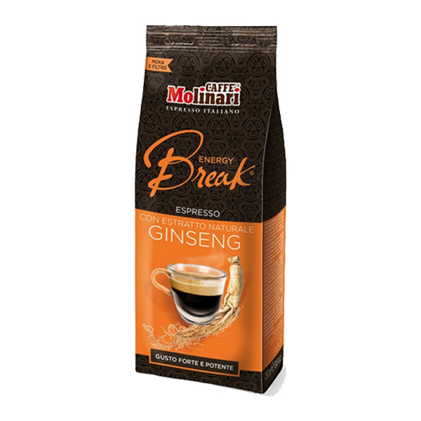 Bevanda Solubile Macinato per Moka Molinari Energy Break Ginseng (250g)