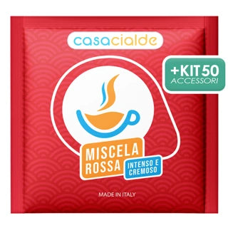 Casa Cialde Kit Rossa Aroma Intenso Cremoso 50 + Accessori